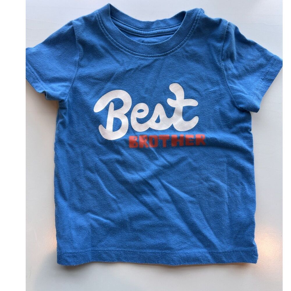 Cat & Jack Boys Blue Graphic T-Shirt | Best Brother | Size 18M | EUC